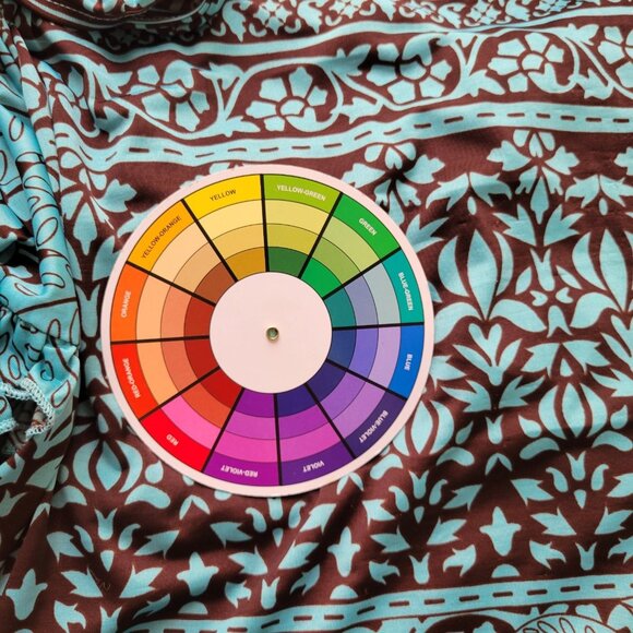 Paisley Vine Womens Dress 2XL Plus Flutter Sleeve Blue Geometric GEO221XE - Picture 12 of 12